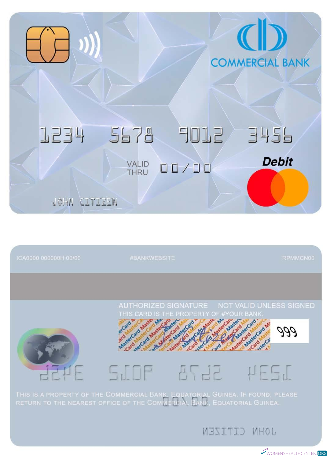 Download Equatorial Guinea Commercial Bank Guinee Equatoriale mastercard Photoshop template